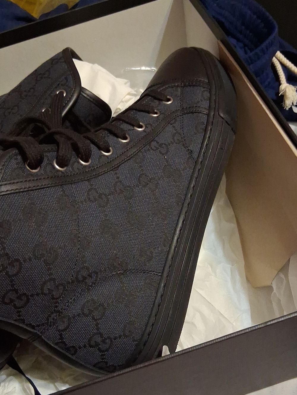 Gucci Black High-Top GG Canvas Sneakers